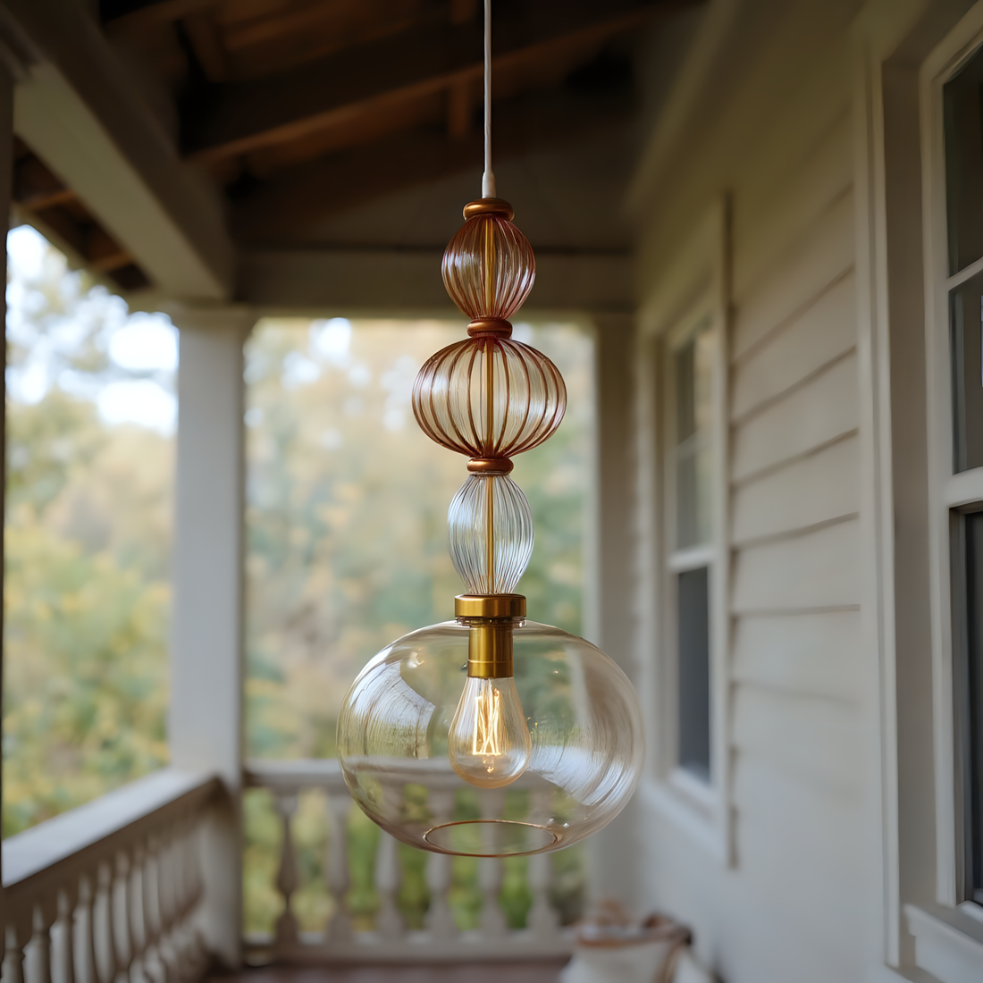 Hand Blown Glass Pendant Light