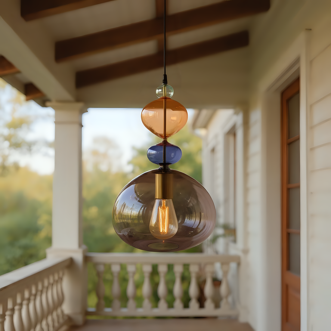 Hand Blown Glass Pendant Light