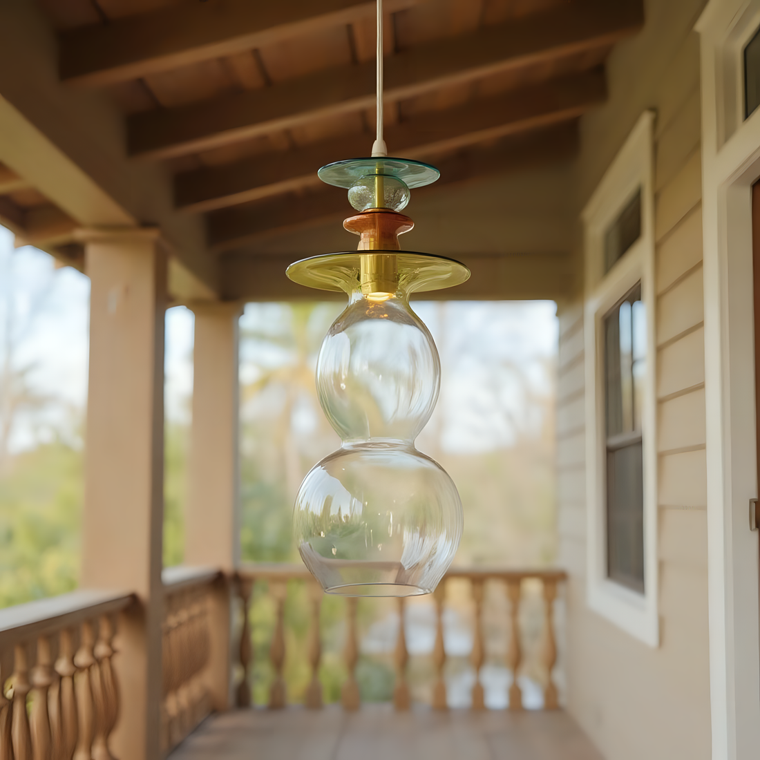 Hand Blown Glass Pendant Light