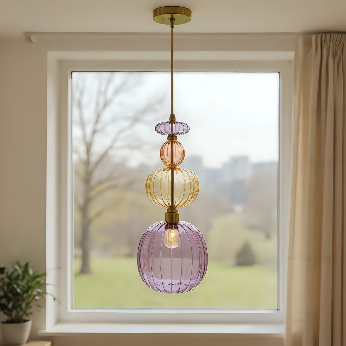 Hand Blown Glass Pendant Light