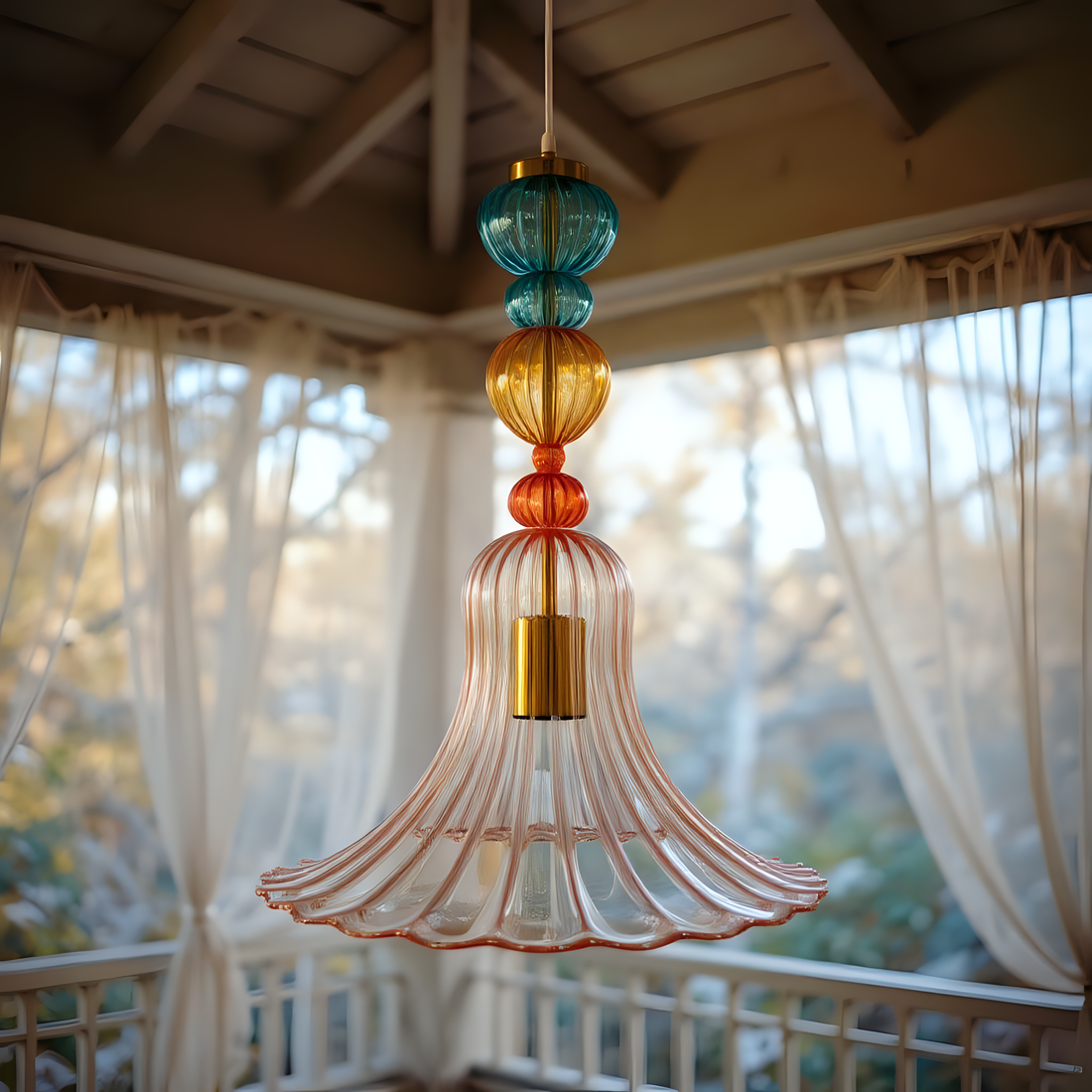 Colorful Blown Glass Pendant Light