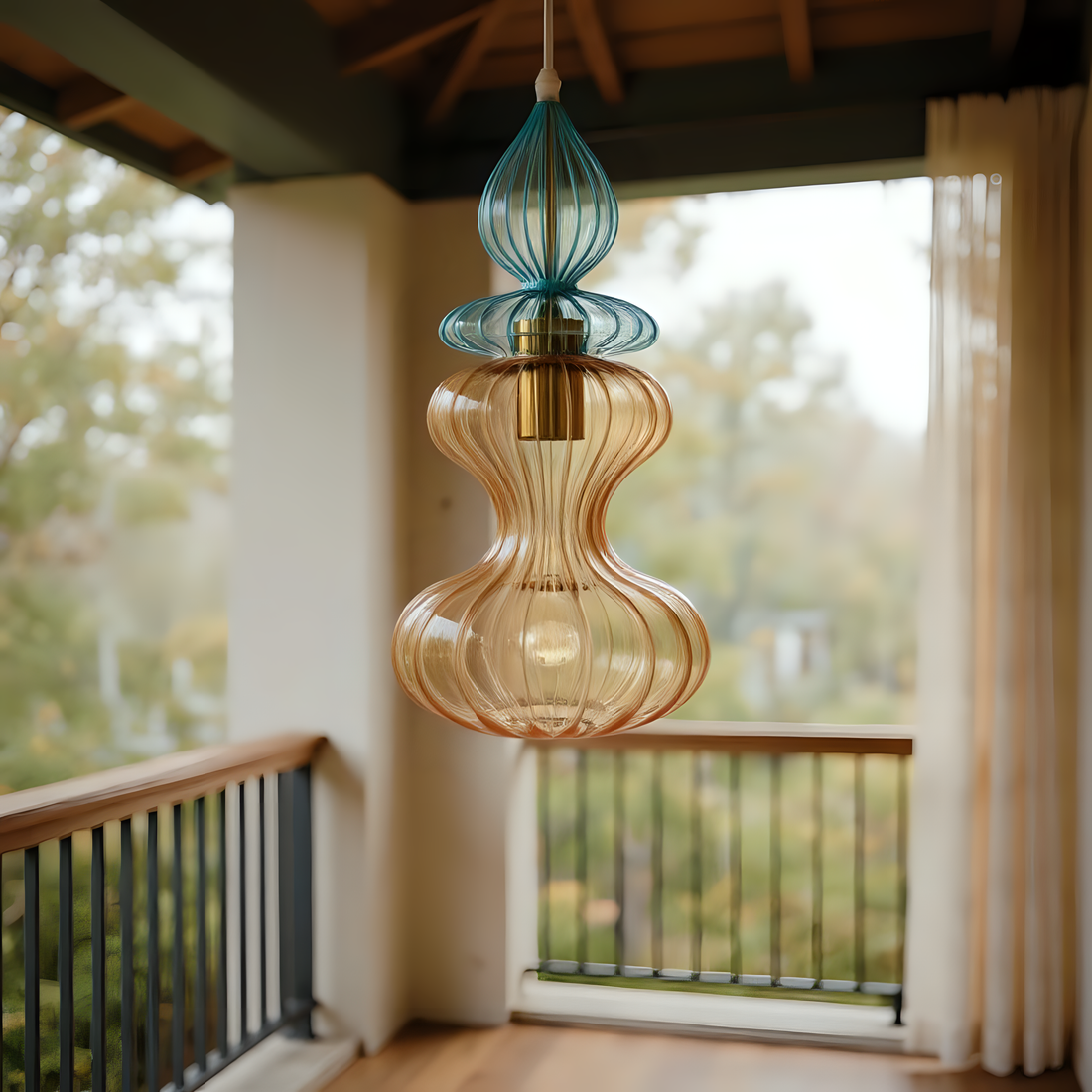 Hand Blown Glass Pendant Light