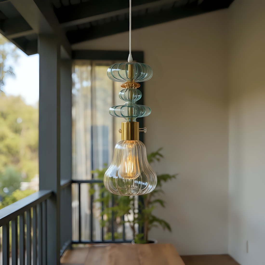 Hand Blown Glass Pendant Light