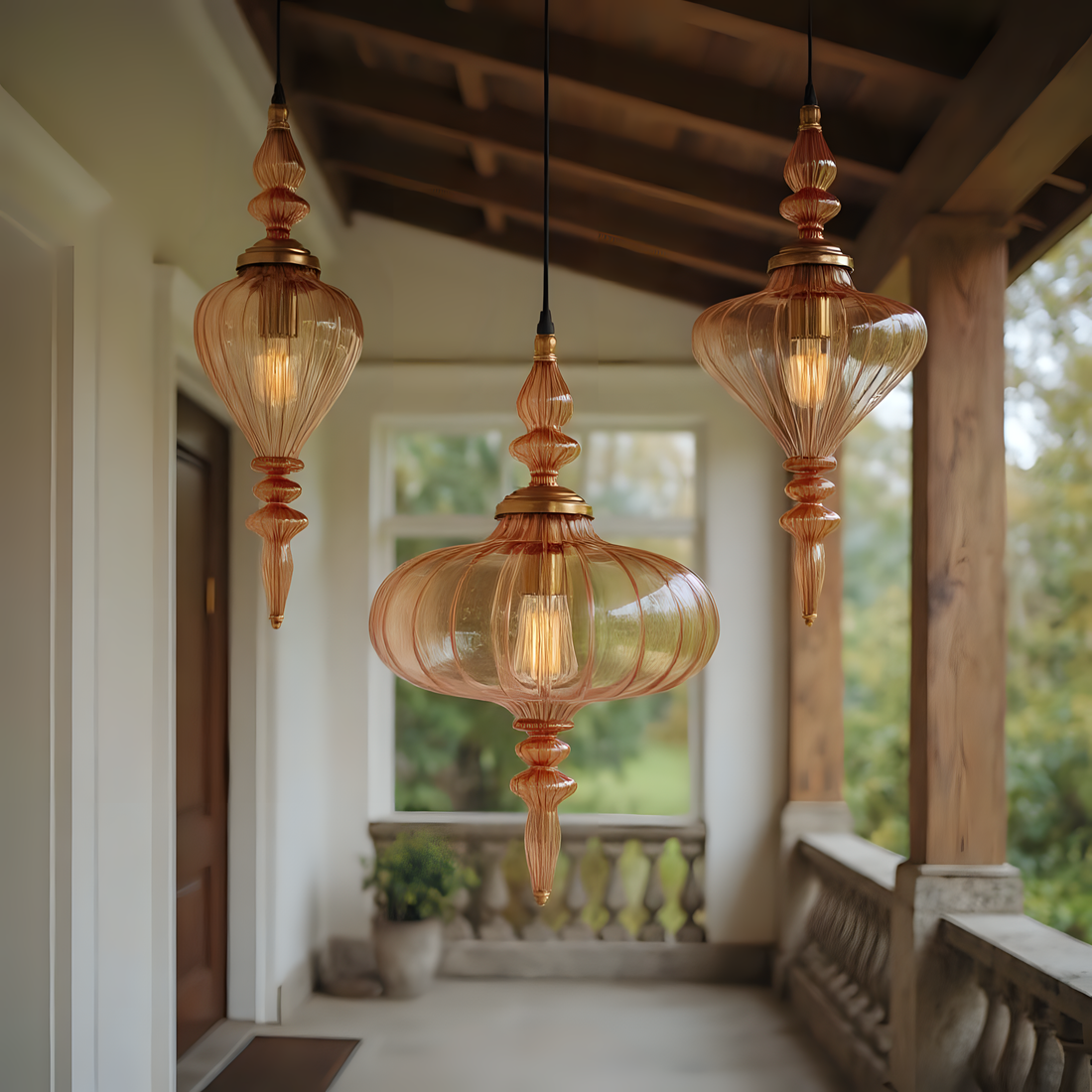 Hand Blown Glass Pendant Light