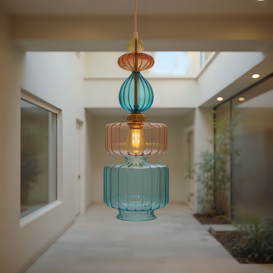 Hand Blown Glass Pendant Light