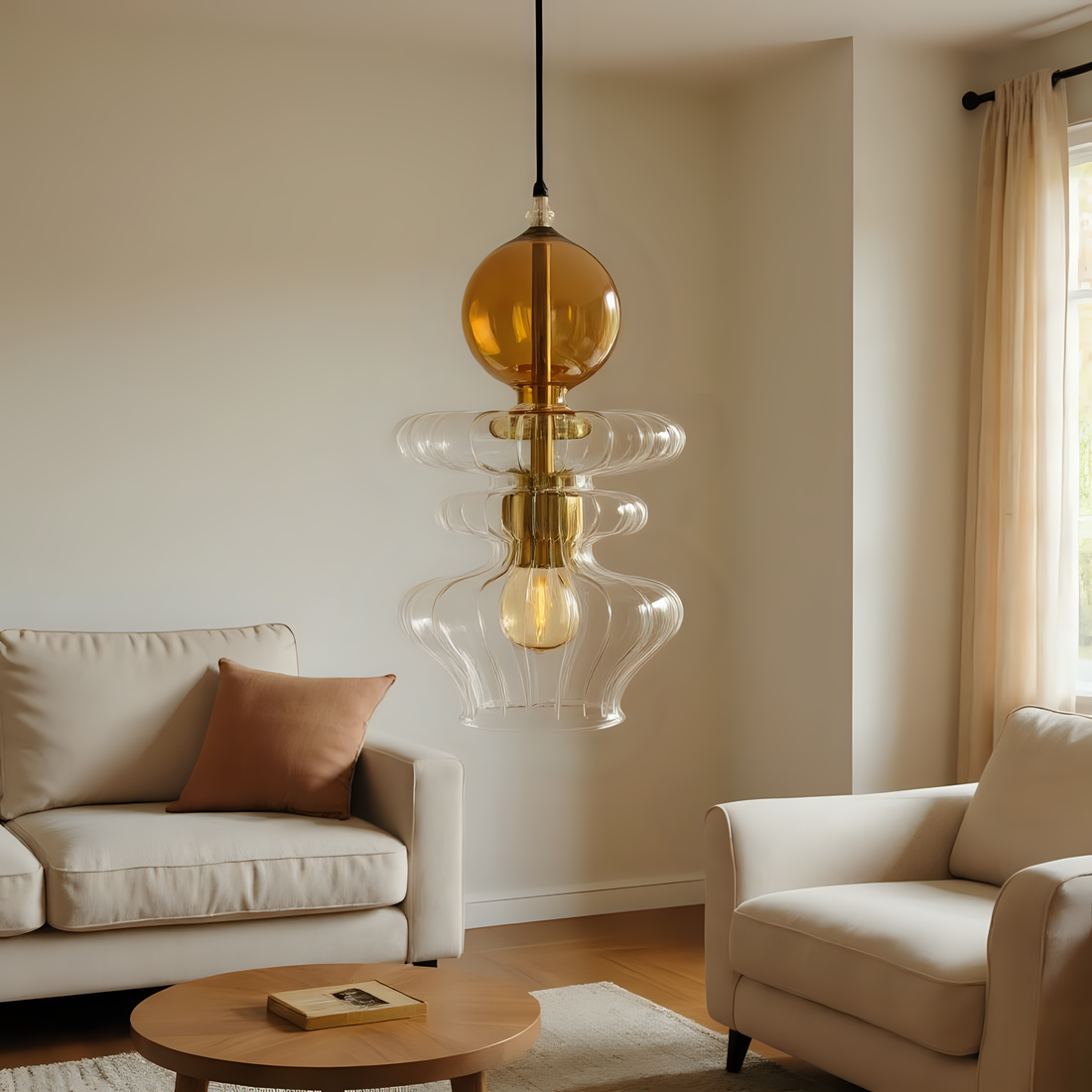 Custom Hand Blown Glass Pendant Light