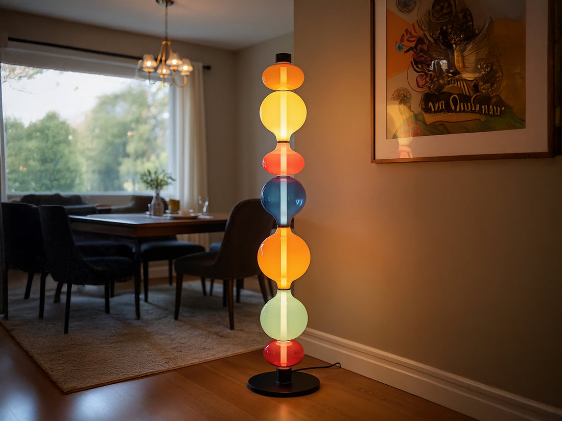 Glass Floor Lamp Unique Tall Standing Lamp
