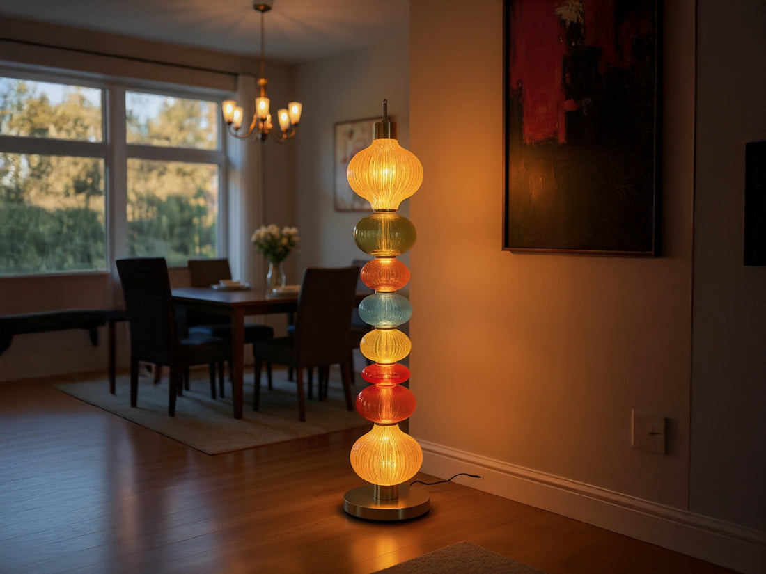 Handmade Glass Floor Lamp Unique Tall Floor Lamp