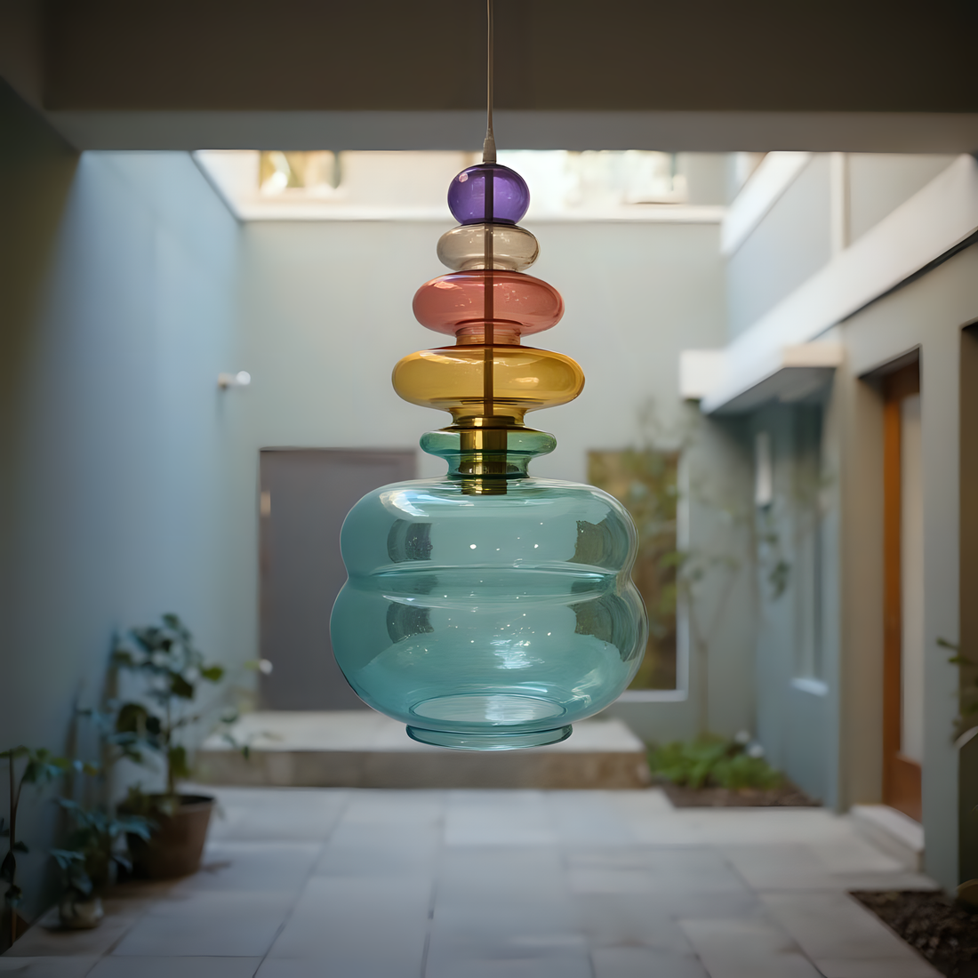Hand Blown Glass Pendant Light