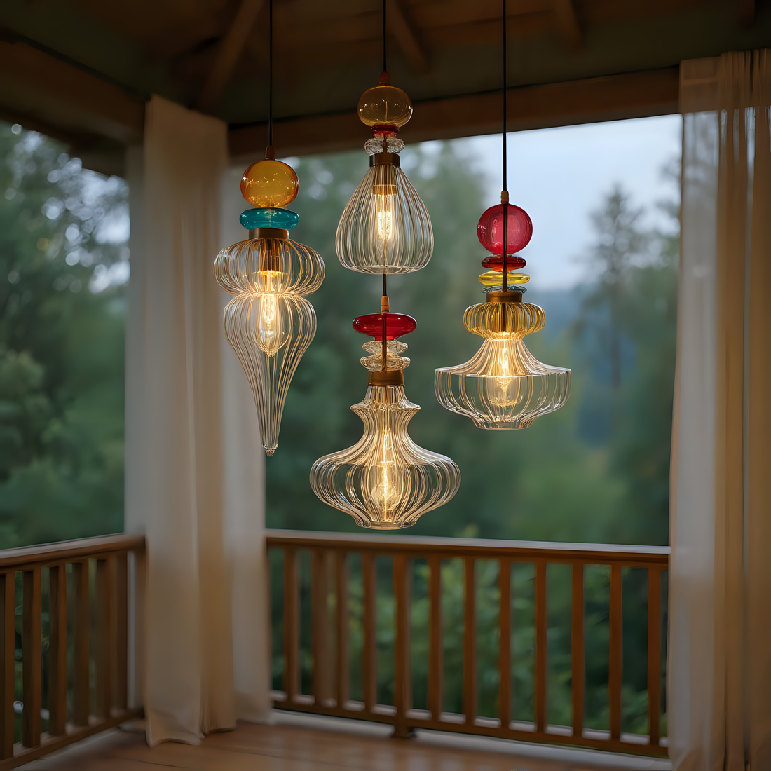 Hand Blown Glass Pendant Light