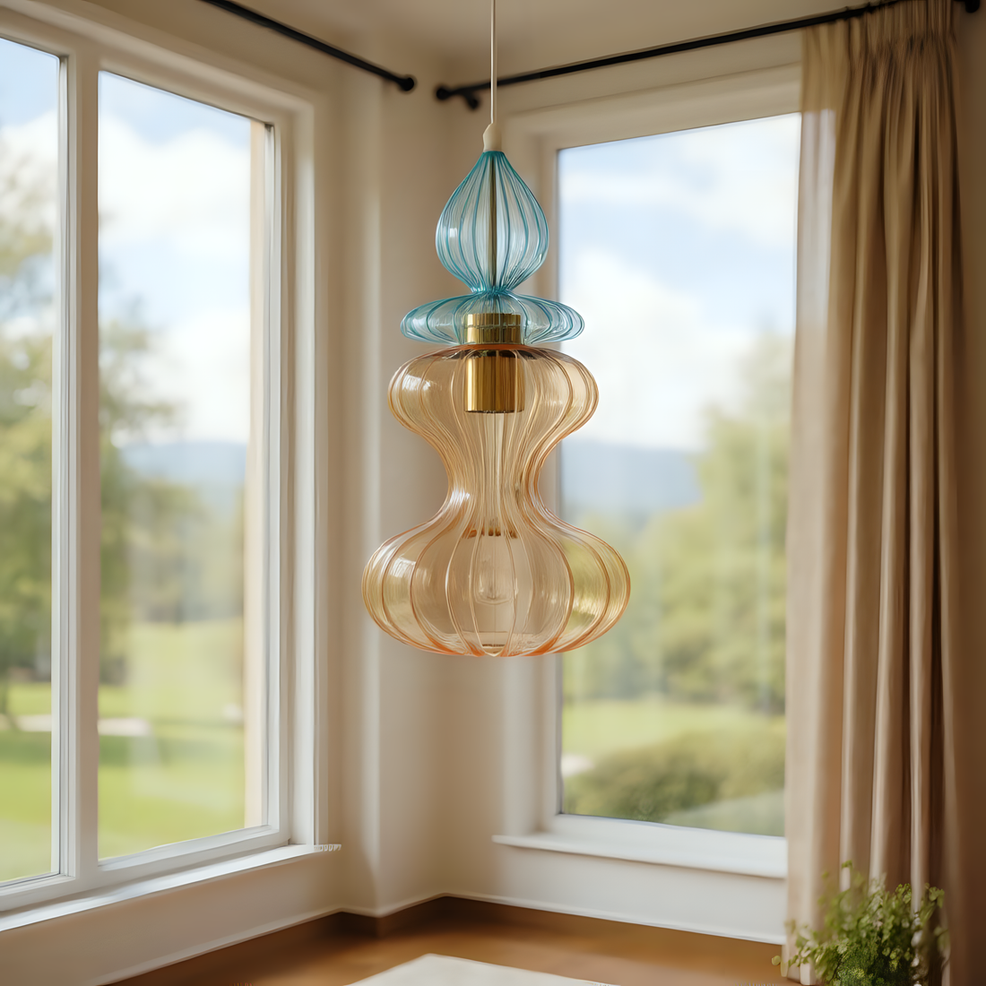 Hand Blown Glass Pendant Light