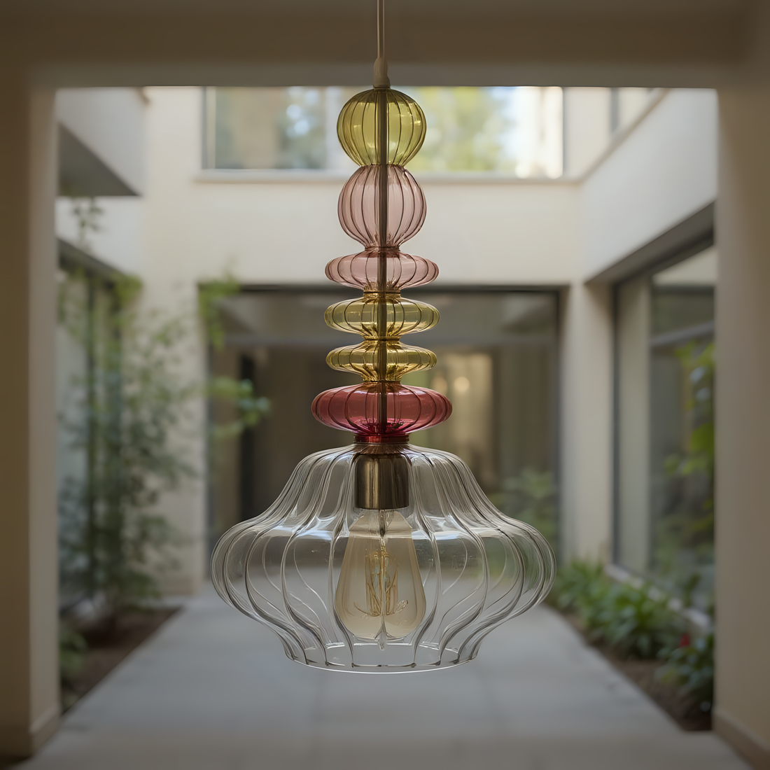 Hand Blown Glass Pendant Light