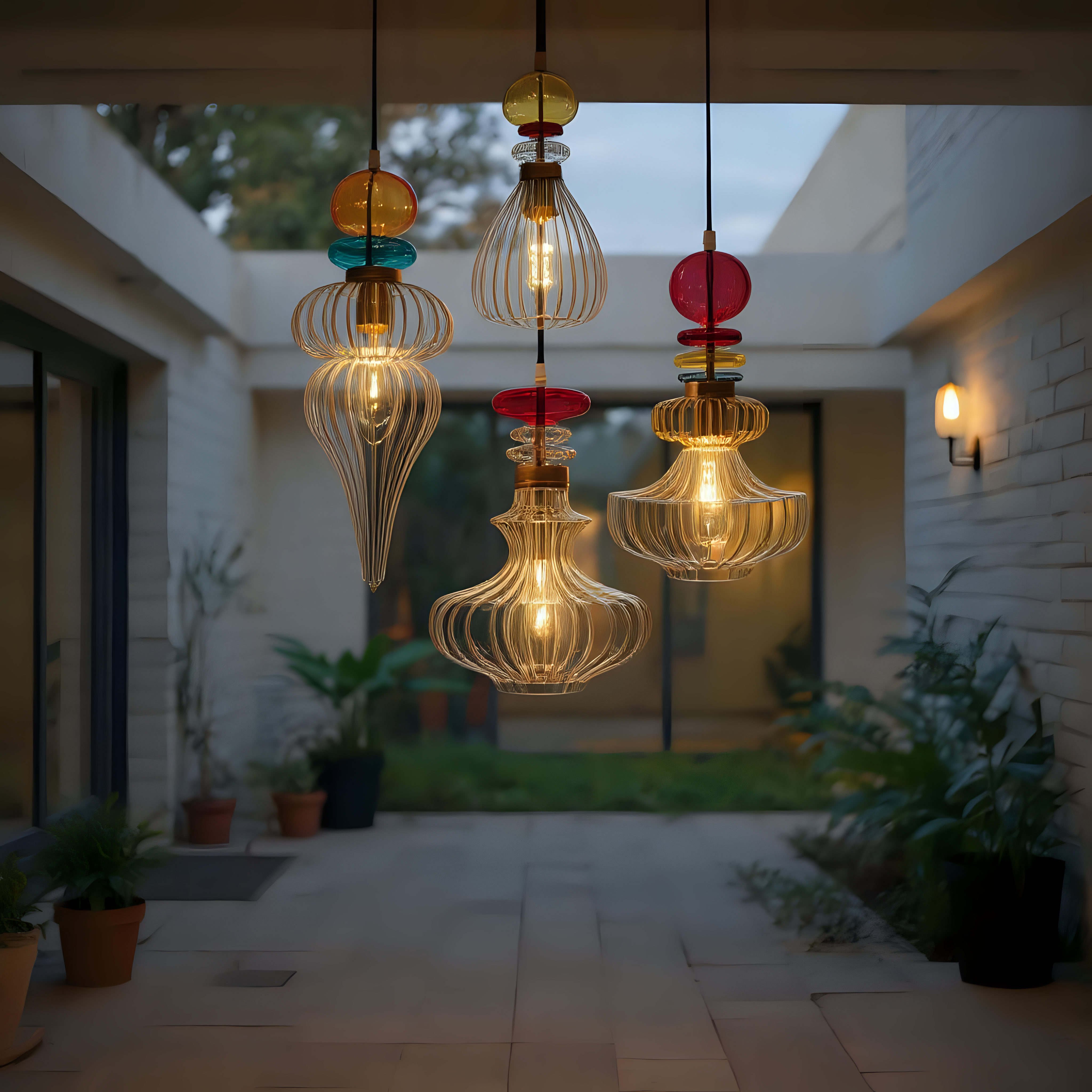 Hand Blown Glass Pendant Light