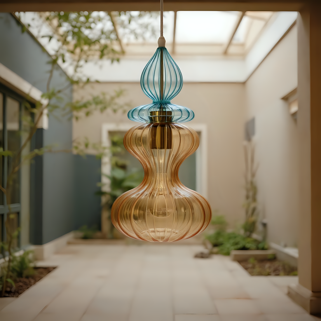 Hand Blown Glass Pendant Light