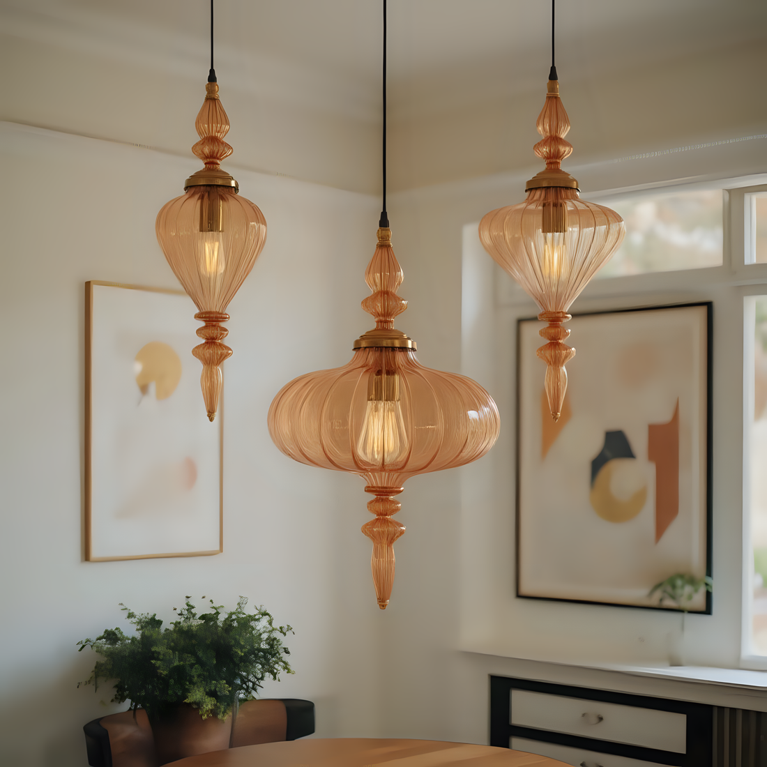 Hand Blown Glass Pendant Light