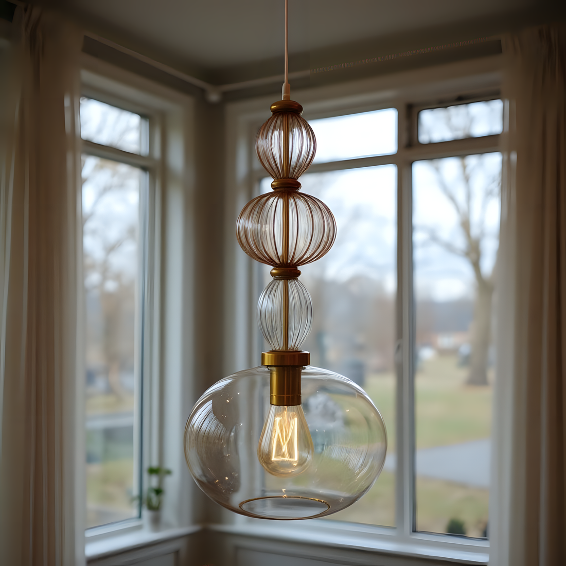 Hand Blown Glass Pendant Light