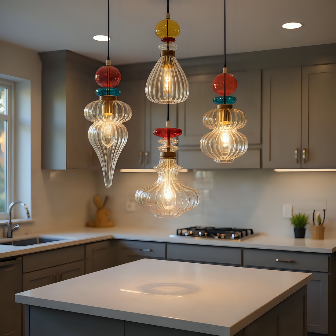 Hand Blown Glass Pendant Light