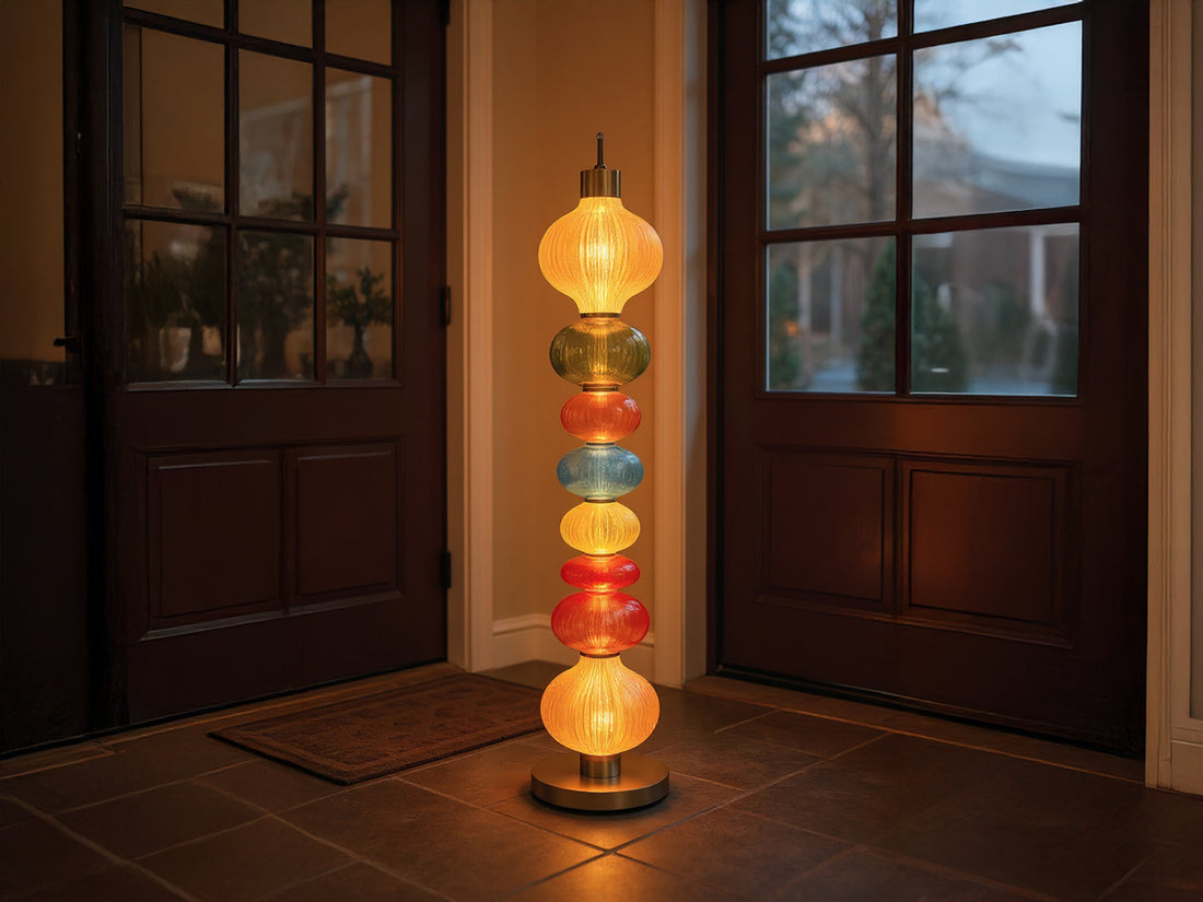 Handmade Glass Floor Lamp Unique Tall Floor Lamp