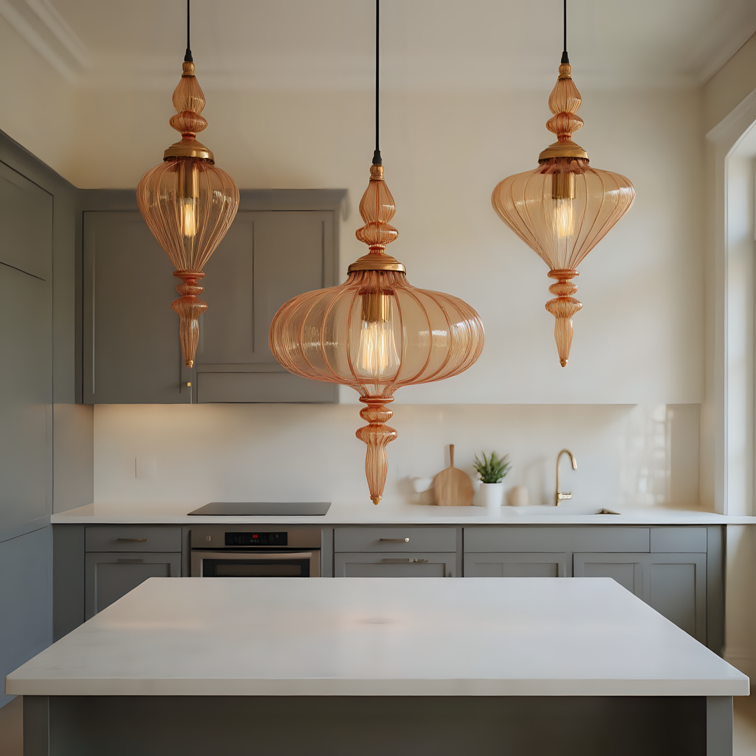 Hand Blown Glass Pendant Light