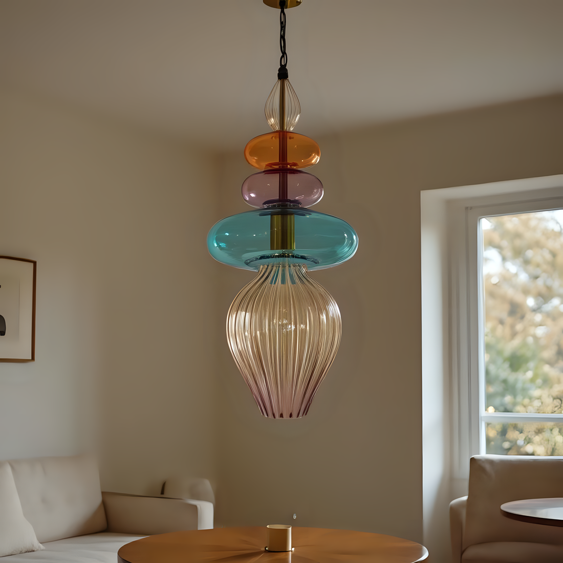 Hand Blown Glass Pendant Light
