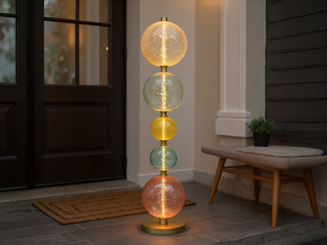 Glass Gobe Floor Lamp