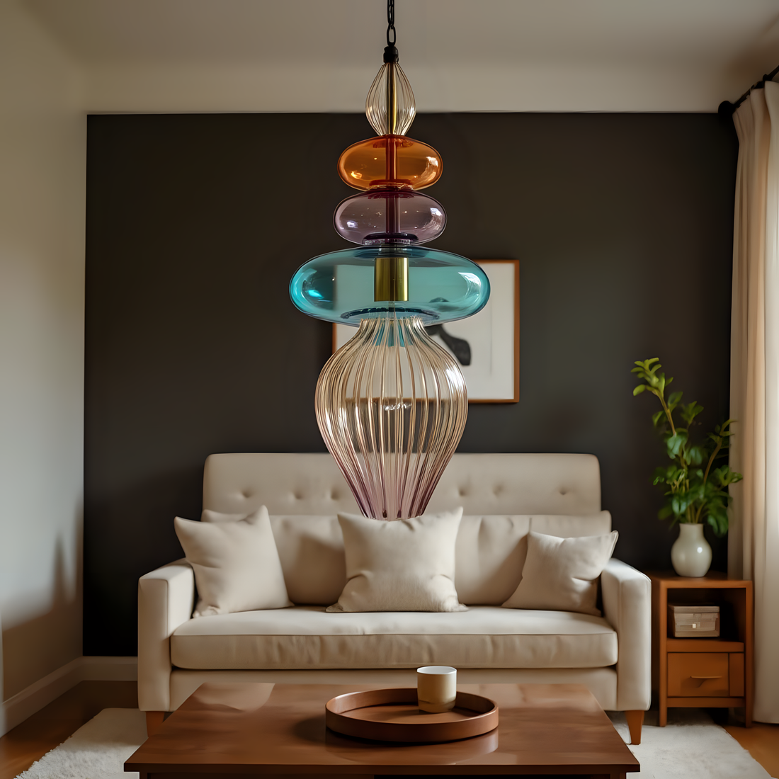 Hand Blown Glass Pendant Light