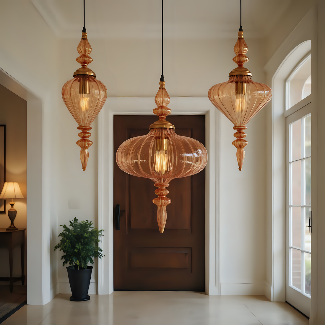 Hand Blown Glass Pendant Light