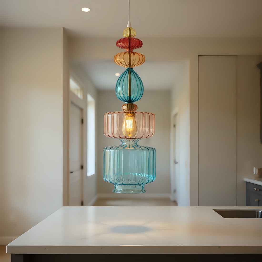 Hand Blown Glass Pendant Light