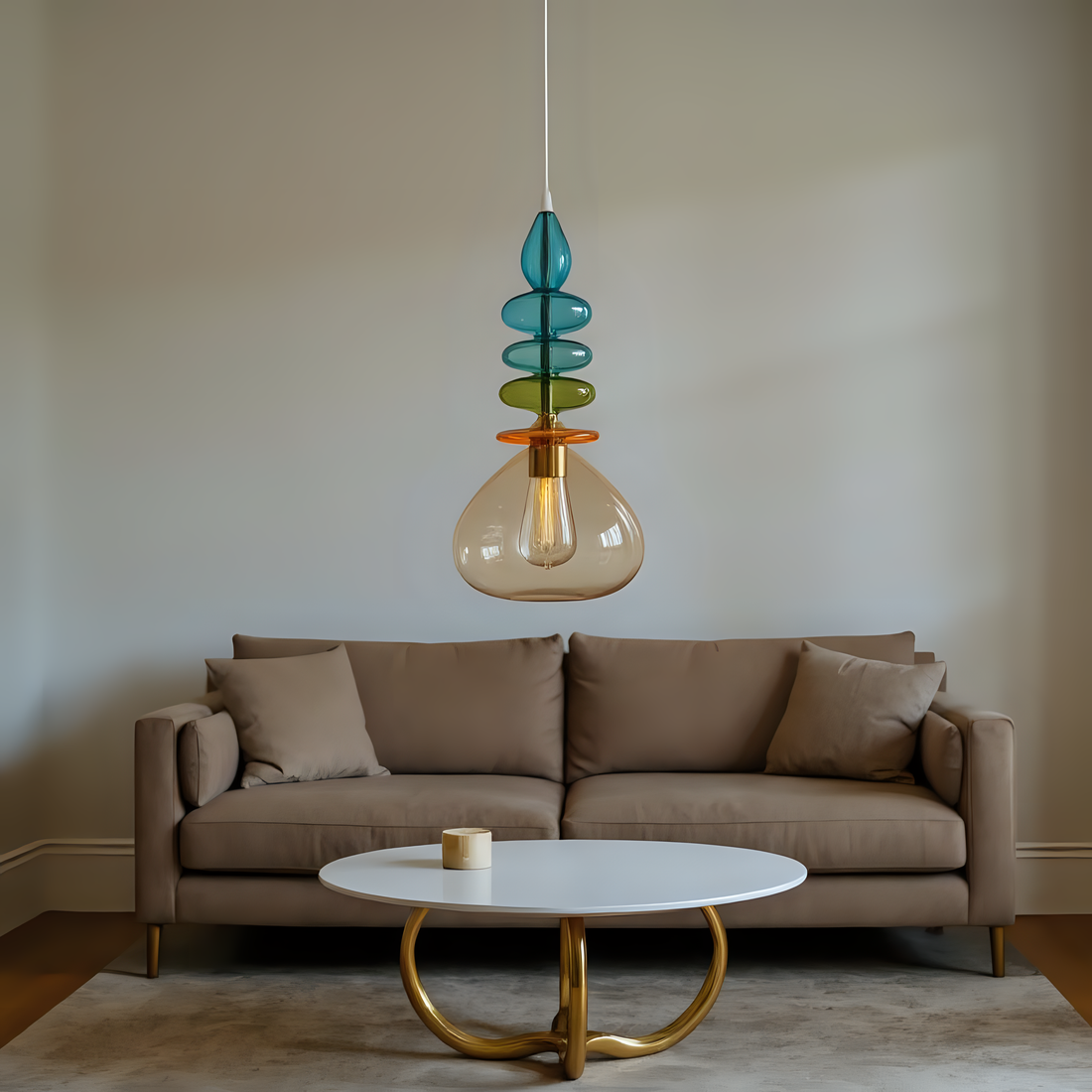 Colorful Blown Glass Pendant Light