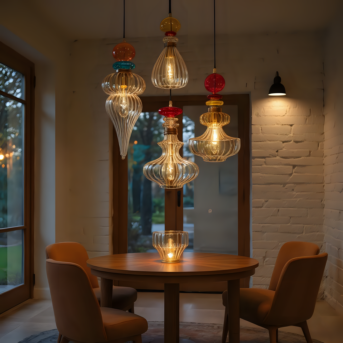 Hand Blown Glass Pendant Light