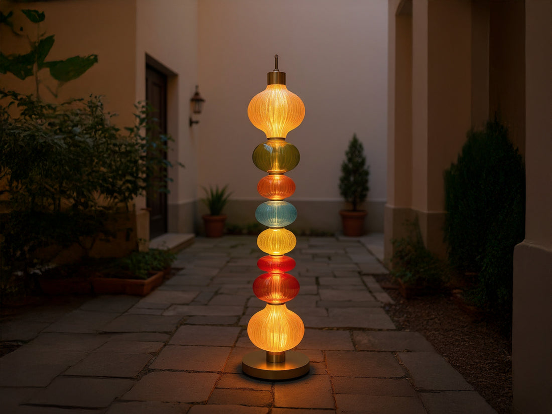 Handmade Glass Floor Lamp Unique Tall Floor Lamp