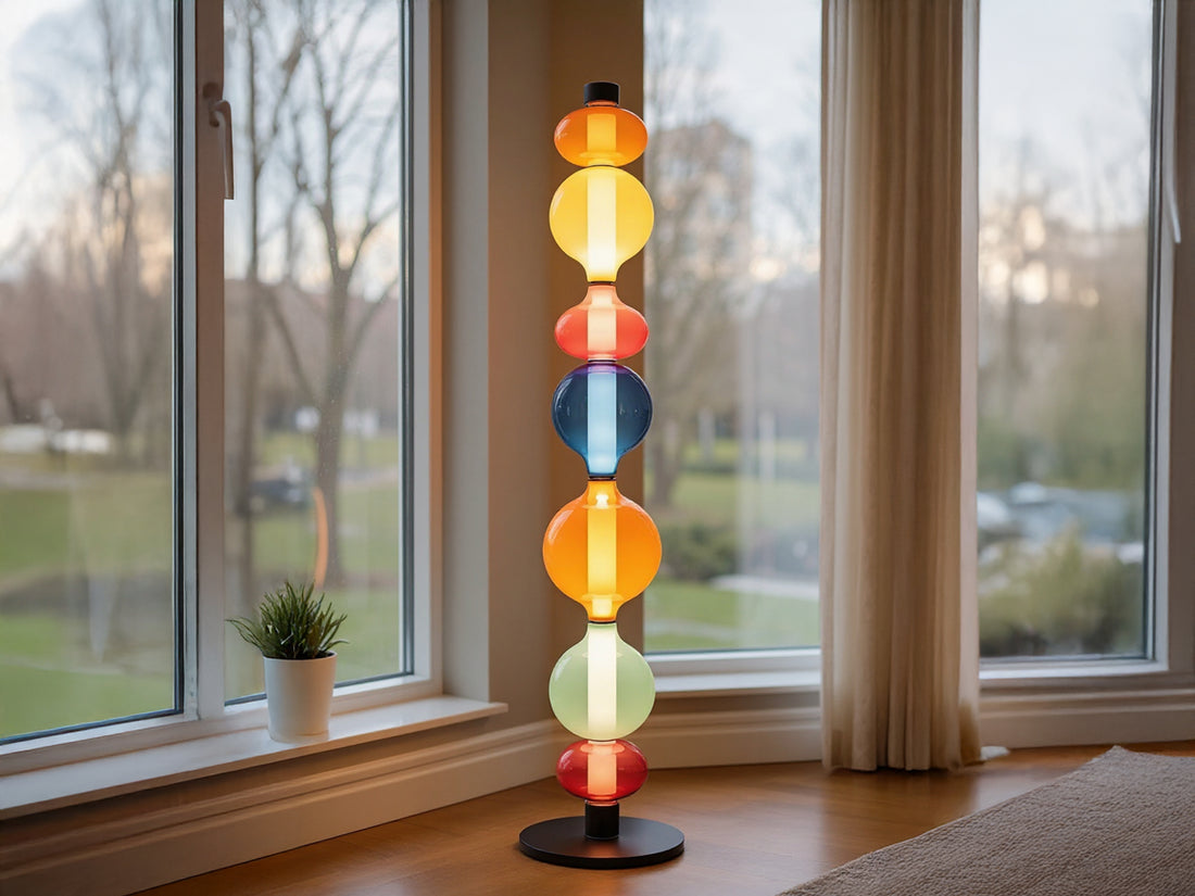 Glass Floor Lamp Unique Tall Standing Lamp