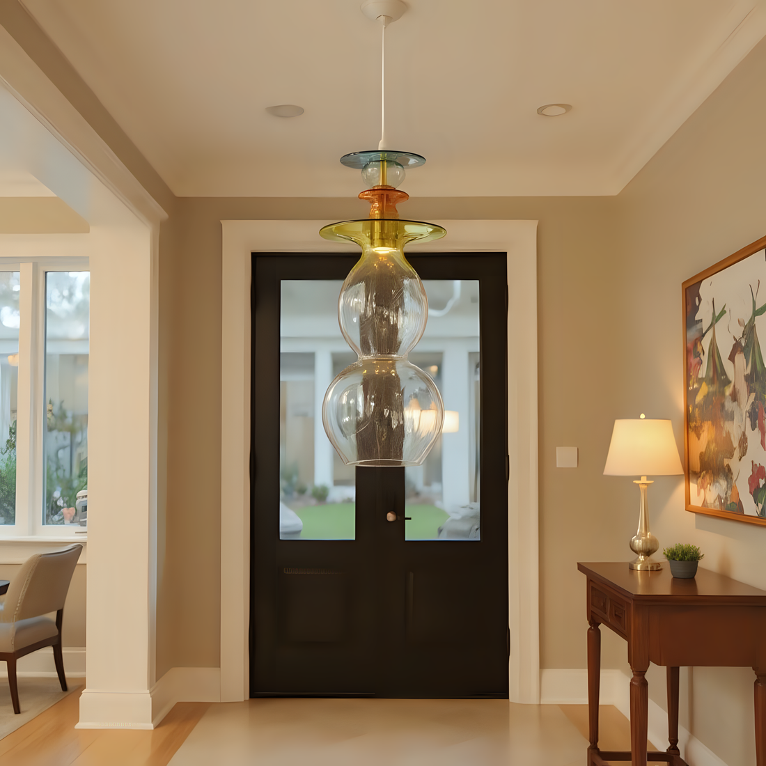 Hand Blown Glass Pendant Light