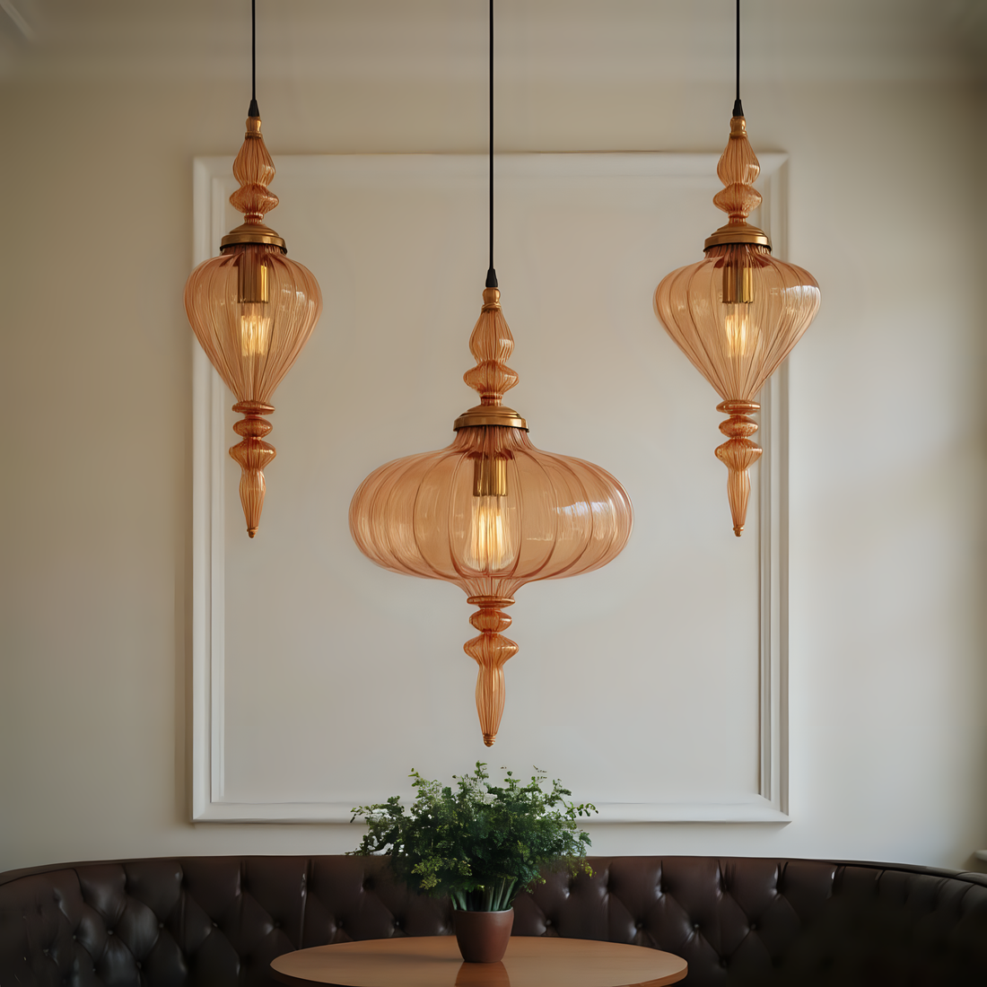 Hand Blown Glass Pendant Light