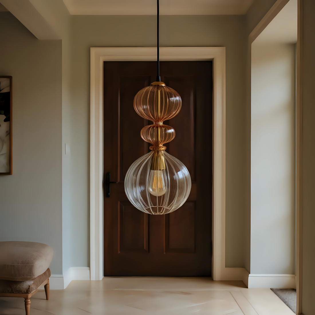 Hand Blown Glass Pendant Light