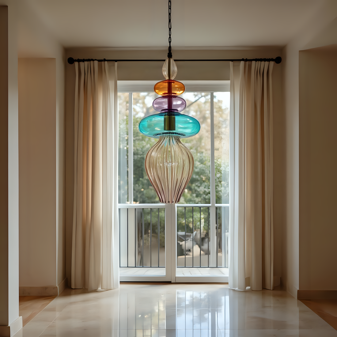 Hand Blown Glass Pendant Light