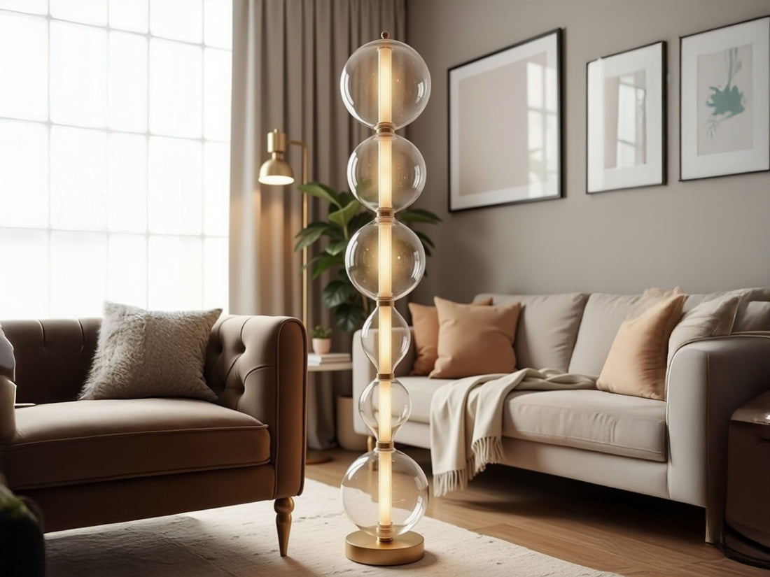 Customizable Handmade Glass Globe Floor Lamp