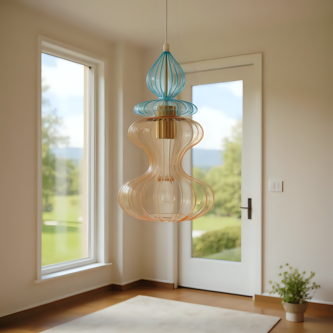 Hand Blown Glass Pendant Light
