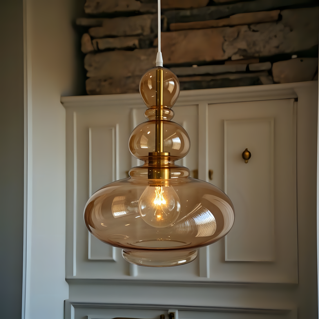 Amber Glass Pendant Light