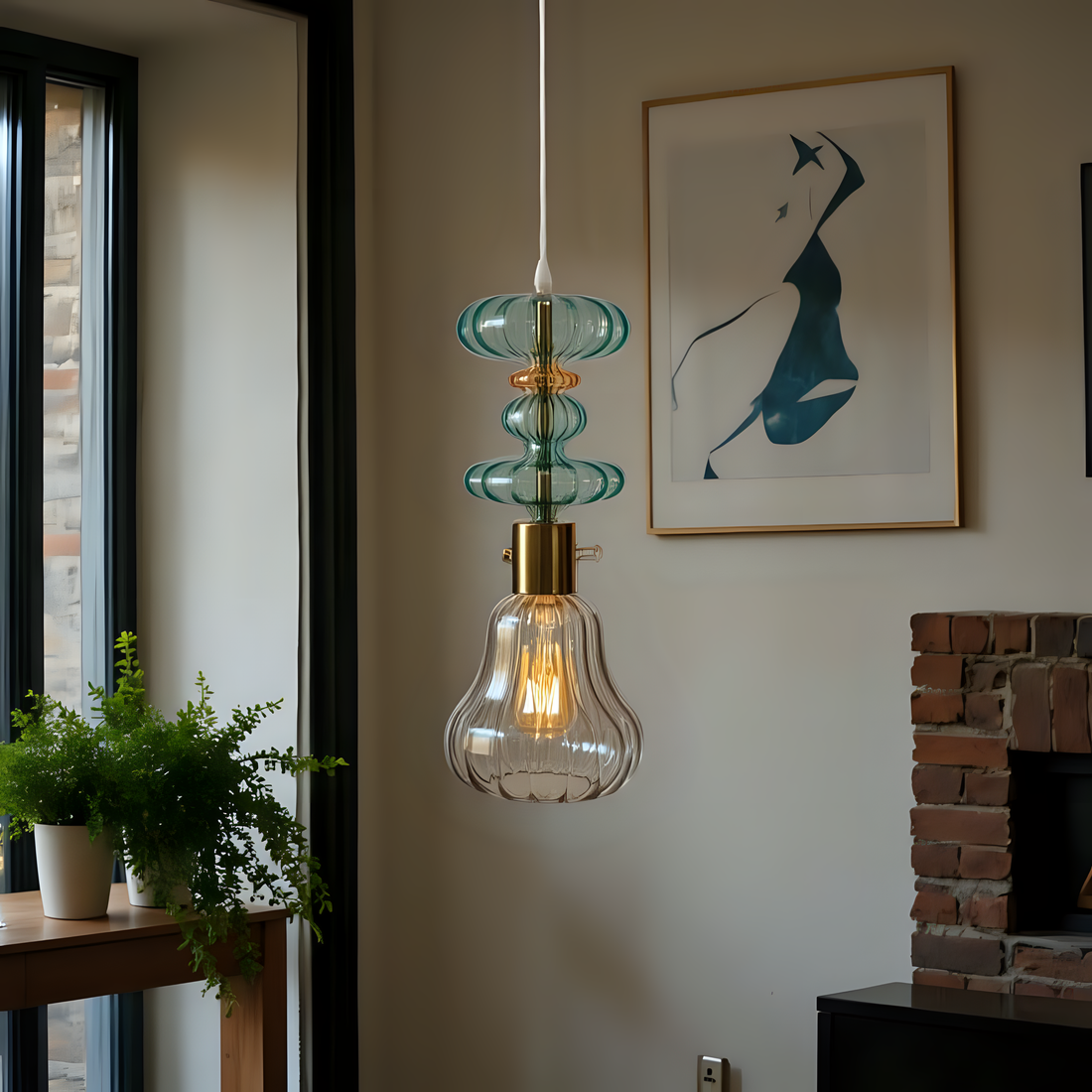 Hand Blown Glass Pendant Light