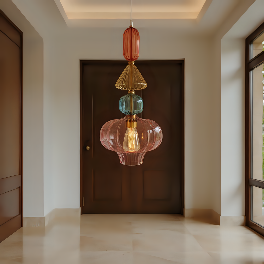 Colorful Blown Glass Pendant Light
