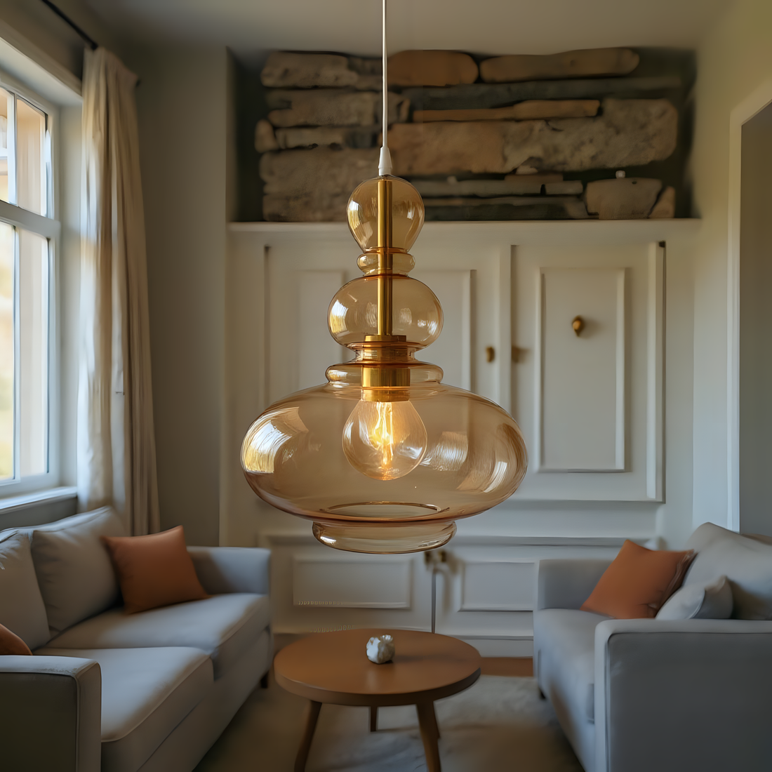 Amber Glass Pendant Light