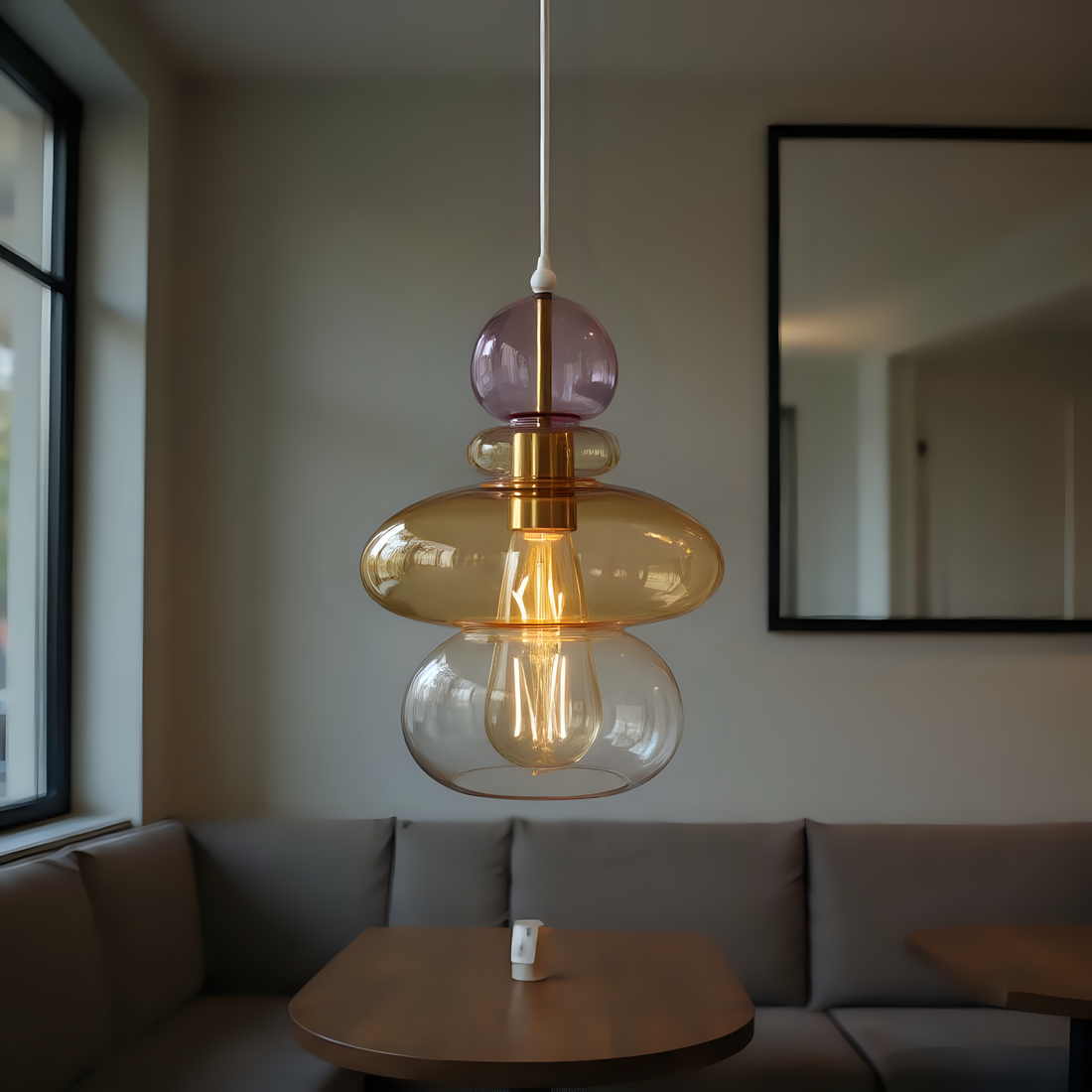 Handmade Blown Glass Pendant Light
