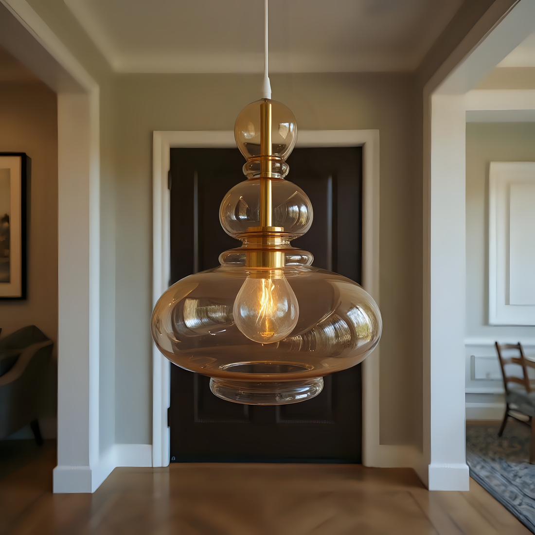 Amber Glass Pendant Light