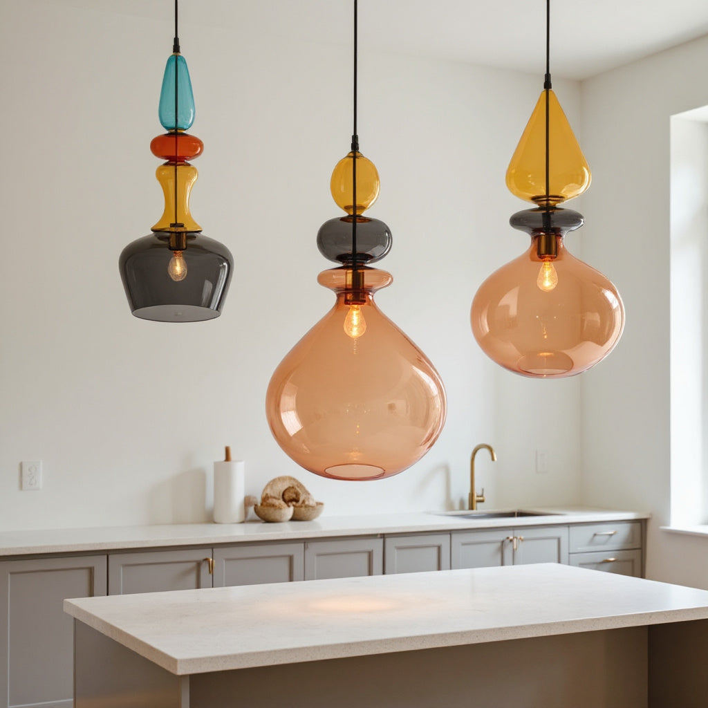 Customizable Blown Glass Pendant Light