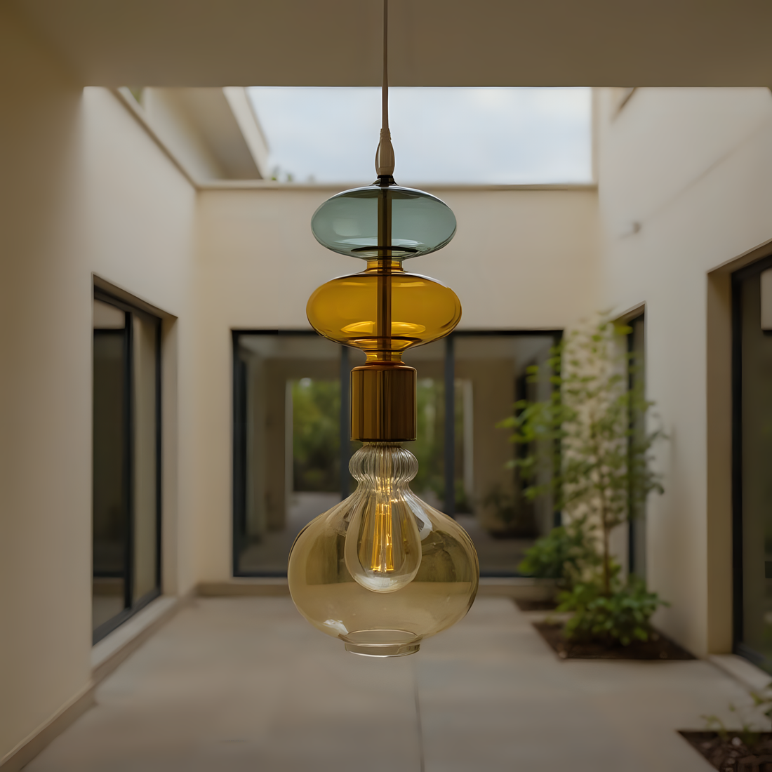 Blown Glass Pendant Light