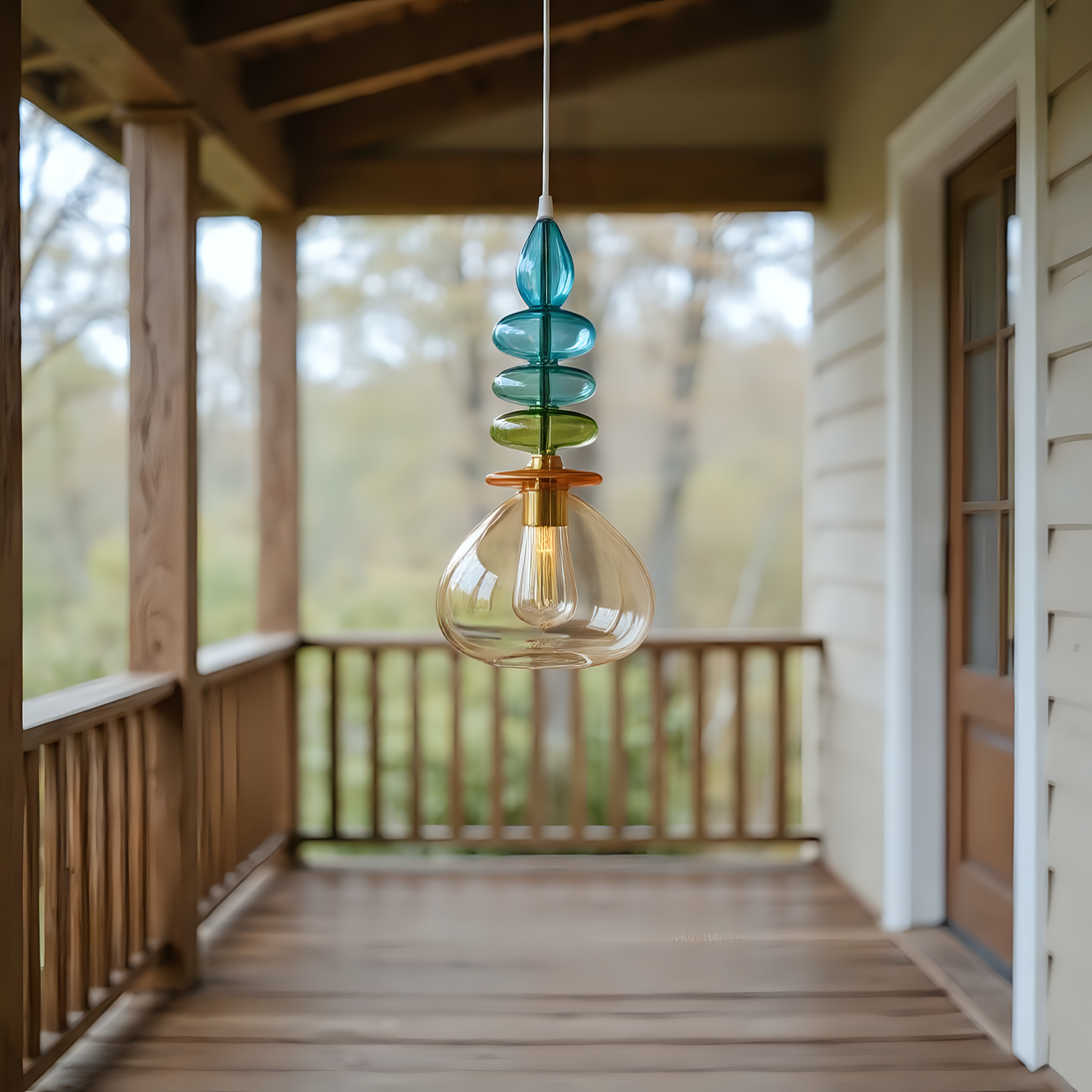 Colorful Blown Glass Pendant Light