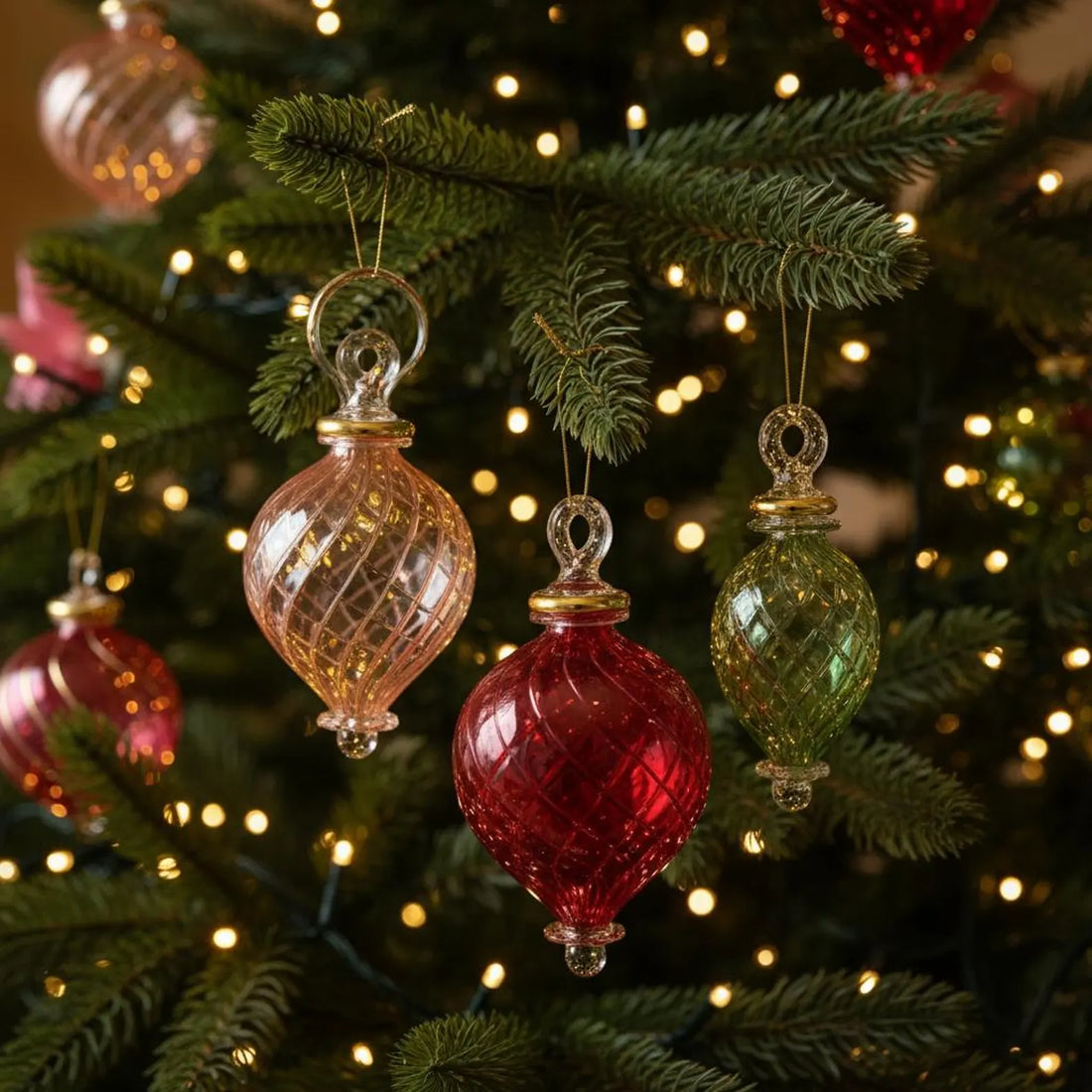 Blown glass Christmas ornament