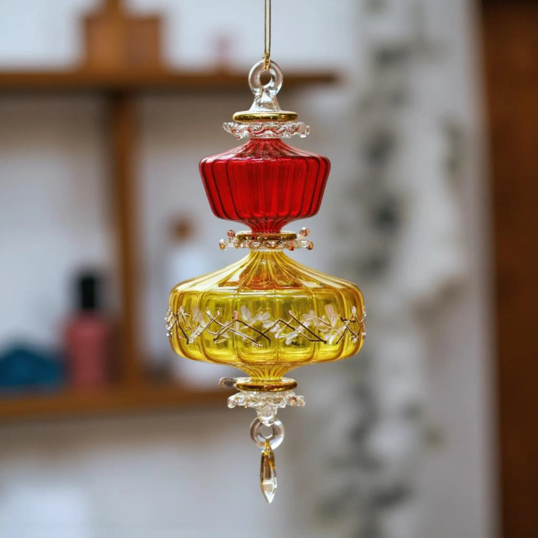 Handmade blown glass Christmas ornament