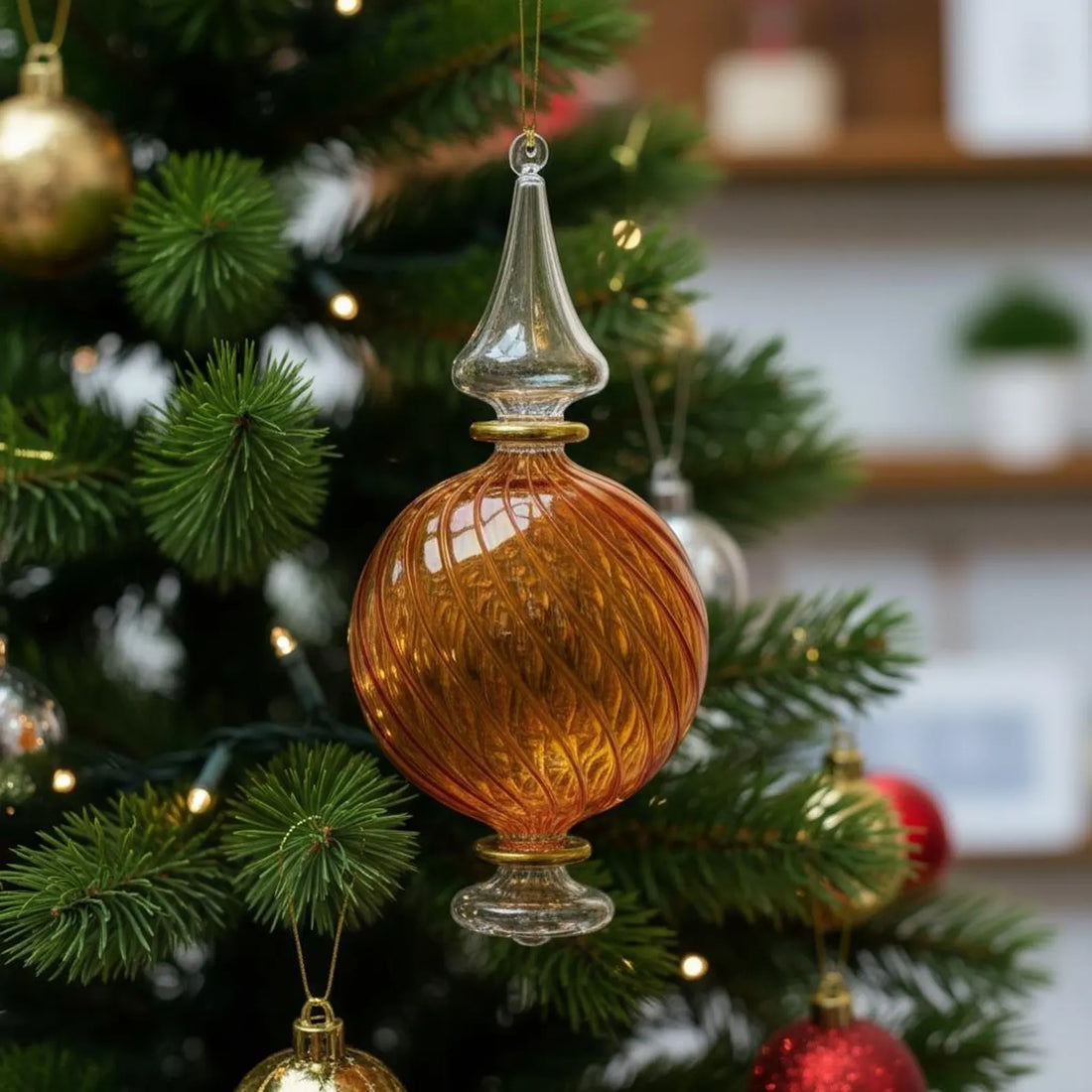 Handmade glass Christmas ornament